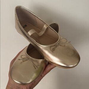 H&M Shiny Gold Kids Ballet Flats